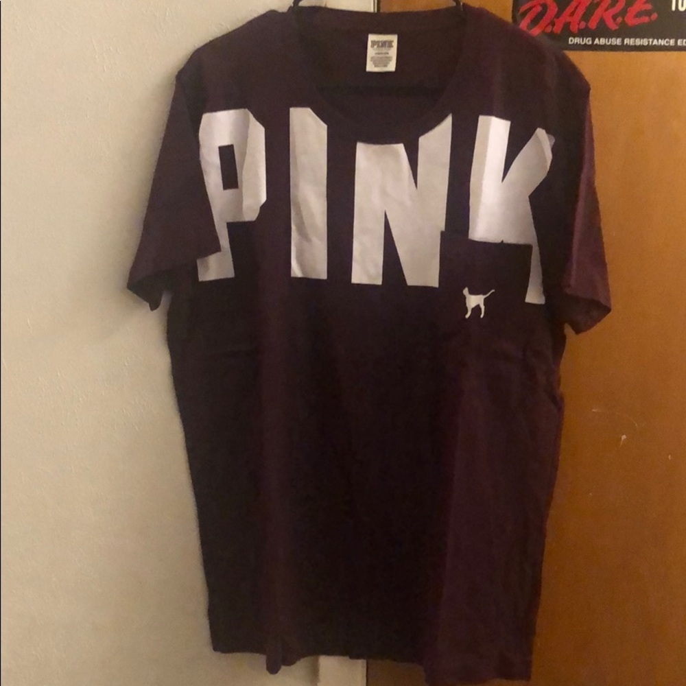 VS PINK Burgundy Campus Tee